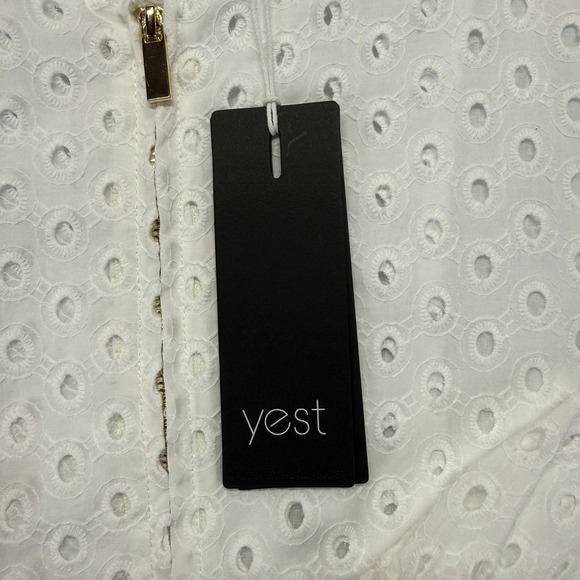 Yest Blazer Women's 8 White Tanja Eyelet Zip Up Bomber JacketCasual Lightweight - Picture 6 of 14